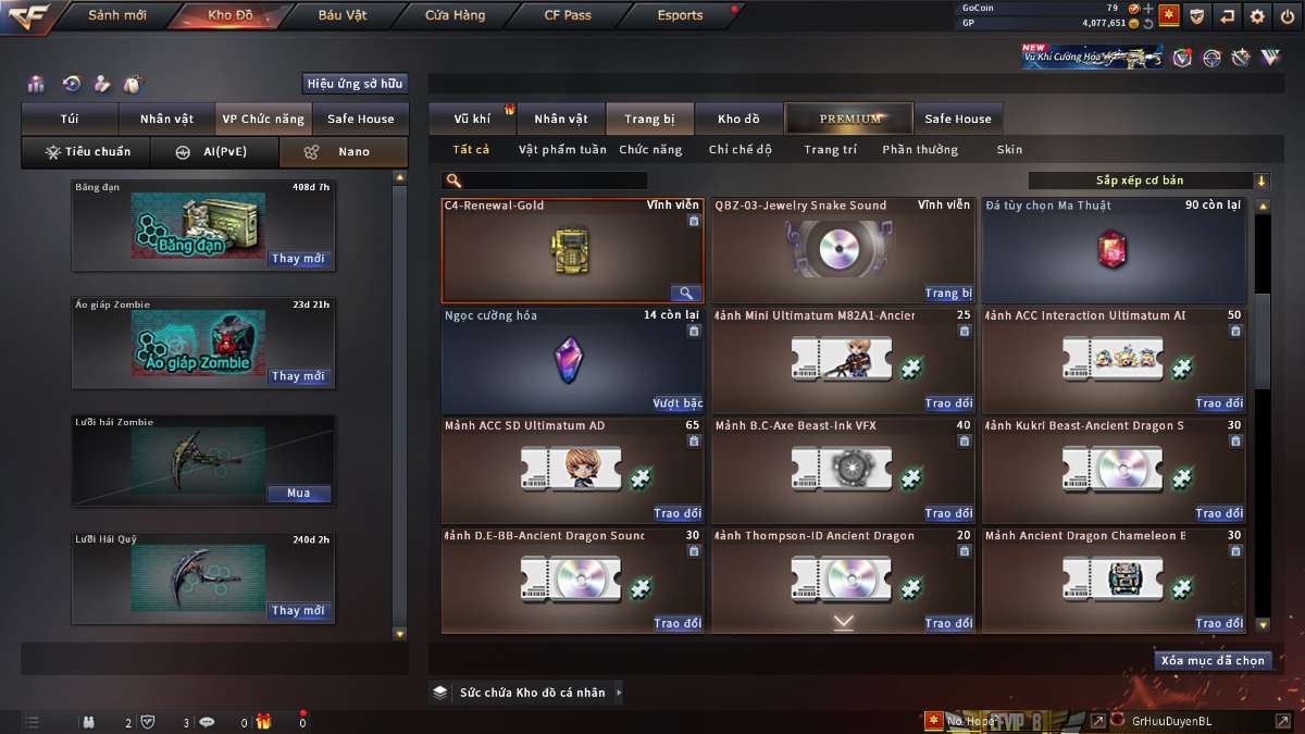 shop acc cf uy tin gia re